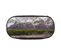 MKNAZ Picturesque Mountain Printed Pencil Case & Makeup Pouch Oxford Fabric Stationery Pouch Unisex Pencil Box for School/Office/Travel