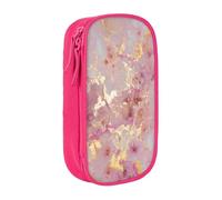MKNAZ Pink Marble Texture Printed Pencil Case Pen Bag Double-Layer Pen Pouch Organizer for Student Artists School Office College, Pink