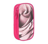 MKNAZ Pink Rose Close up Printed Pencil Case Pen Bag Double-Layer Pen Pouch Organizer for Student Artists School Office College, Pink
