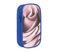 MKNAZ Pink Rose Close up Printed Pencil Case Pen Bag Double-Layer Pen Pouch Organizer for Student Artists School Office College, Blue