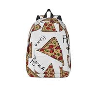 MKNAZ Pizza Pattern Printed School Backpack S - Canvas Laptop Backpack For Girls Boys Bookbag - Casual Travel Daypack Work Rucksack For Men Women