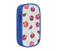 MKNAZ Pomegranate Pattern Printed Pencil Case Pen Bag Double-Layer Pen Pouch Organizer for Student Artists School Office College, Blue