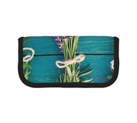 MKNAZ Purple Flowers Bouquets Printed Canvas Pencil Case Large Capacity Pen Pouch Stationery Organiser, Makeup Cosmetic Bag for School Office Travel, Student Gifts