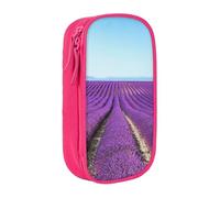 MKNAZ Romantic Lavender Printed Pencil Case Pen Bag Double-Layer Pen Pouch Organizer for Student Artists School Office College, Pink