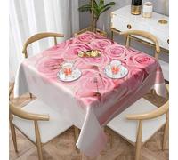 MKNAZ Rose Printed Square Fabric Tablecloth 152x152cm | Decorative Table Cloth For Kitchen Dinning Parties Weddings Picnic