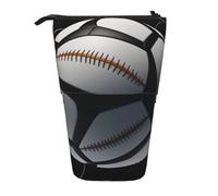 MKNAZ Slight Flight Sports Ball Printed Telescopic Pencil Case Stand Up Pen Bag, Cute Pencil Organizer Portable Pencil Bag Suitable for School Office