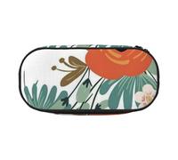 MKNAZ Spring Flower Printed Pencil Case & Makeup Pouch Oxford Fabric Stationery Pouch Unisex Pencil Box for School/Office/Travel