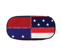 MKNAZ Stars Pattern Printed Pencil Case & Makeup Pouch Oxford Fabric Stationery Pouch Unisex Pencil Box for School/Office/Travel