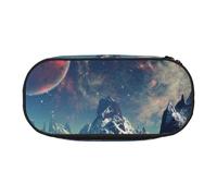 MKNAZ Stars Printed Pencil Case & Makeup Pouch Oxford Fabric Stationery Pouch Unisex Pencil Box for School/Office/Travel