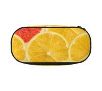 MKNAZ Summer Lemon Printed Pencil Case & Makeup Pouch Oxford Fabric Stationery Pouch Unisex Pencil Box for School/Office/Travel