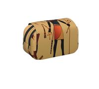 MKNAZ Sun Old Egyptian Timeless Grace Prints Flip Pencil Case - Double-Layer Large Capacity Pen Organizer with Dual Zippers - for Students, Artists & Travelers
