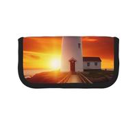 MKNAZ Sunset at the Seaside Printed Canvas Pencil Case Large Capacity Pen Pouch Stationery Organiser, Makeup Cosmetic Bag for School Office Travel, Student Gifts