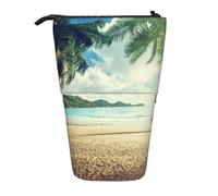 MKNAZ Sunset on The Beach Printed Telescopic Pencil Case Stand Up Pen Bag, Cute Pencil Organizer Portable Pencil Bag Suitable for School Office