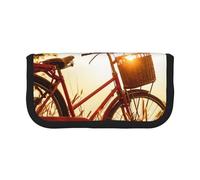 MKNAZ Sunset Rural View Printed Canvas Pencil Case Large Capacity Pen Pouch Stationery Organiser, Makeup Cosmetic Bag for School Office Travel, Student Gifts