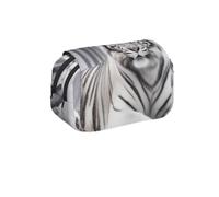 MKNAZ The Wild White Tiger Prints Flip Pencil Case - Double-Layer Large Capacity Pen Organizer with Dual Zippers - for Students, Artists & Travelers