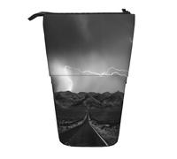 MKNAZ Thunder Landscape Printed Telescopic Pencil Case Stand Up Pen Bag, Cute Pencil Organizer Portable Pencil Bag Suitable for School Office
