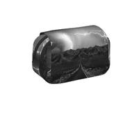 MKNAZ Thunder Landscape Prints Flip Pencil Case - Double-Layer Large Capacity Pen Organizer with Dual Zippers - for Students, Artists & Travelers