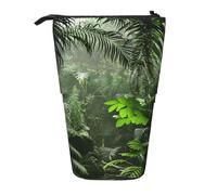 MKNAZ Tropical Rainforest Printed Telescopic Pencil Case Stand Up Pen Bag, Cute Pencil Organizer Portable Pencil Bag Suitable for School Office