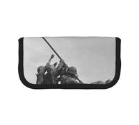 MKNAZ United States Marine Printed Canvas Pencil Case Large Capacity Pen Pouch Stationery Organiser, Makeup Cosmetic Bag for School Office Travel, Student Gifts