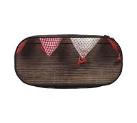 MKNAZ Valentine's Hearts Printed Pencil Case & Makeup Pouch Oxford Fabric Stationery Pouch Unisex Pencil Box for School/Office/Travel