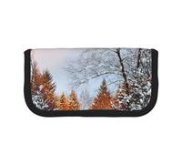 MKNAZ Wandering in the Winter Light Printed Canvas Pencil Case Large Capacity Pen Pouch Stationery Organiser, Makeup Cosmetic Bag for School Office Travel, Student Gifts