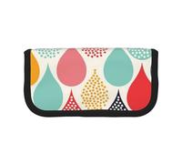 MKNAZ Water Drops Dots Printed Canvas Pencil Case Large Capacity Pen Pouch Stationery Organiser, Makeup Cosmetic Bag for School Office Travel, Student Gifts