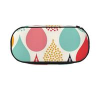 MKNAZ Water Drops Dots Printed Pencil Case & Makeup Pouch Oxford Fabric Stationery Pouch Unisex Pencil Box for School/Office/Travel