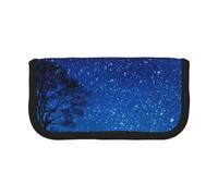 MKNAZ Wolf in The Moonlight Printed Canvas Pencil Case Large Capacity Pen Pouch Stationery Organiser, Makeup Cosmetic Bag for School Office Travel, Student Gifts