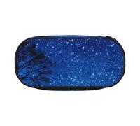 MKNAZ Wolf in The Moonlight Printed Pencil Case & Makeup Pouch Oxford Fabric Stationery Pouch Unisex Pencil Box for School/Office/Travel