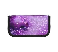 MKNAZ Woman face with Glitter Printed Canvas Pencil Case Large Capacity Pen Pouch Stationery Organiser, Makeup Cosmetic Bag for School Office Travel, Student Gifts