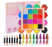 MKNZOME 16 Colors Nail Pigment Powder Palette, Ombre Nails Set Colored Nail Powder Pigmentos para Uñas, French Aura Nail Art Palette Long-Lasting Manicure DIY Accessories Salon Home Use