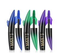 MKNZOME 3 Colours Coloured Mascara for Eyes, Purple Green Blue Waterproof Mascara Gift Sets for Women, Colorful Mascara Long-Lasting Charming Voluminous, Rainbow Color