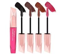 MKNZOME 4pcs Coloured Mascara - Pink, Brown, Black Waterproof, 4D Fiber Lash, Long Lasting Thick Volume Eye Lash - Halloween & Xmas Make Up Gift for Women & Girls
