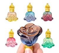 MKNZOME Essential Oil Roller Bottles, 6 Pcs Refillable Empty Roller Ball Bottles, 8ML Glass Perfume Essential Oil Roll on Bottle, Travel Perfume Aromatherapy Container for Home Trip