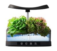 MKNZOME Hydroponics Growing System, Smart Planter Microgreens Growing Kit Indoor Herb Garden with 5L Water Tank, Height Adjustable, for Fruits, Vegetables, Home Kitchen, Gardening Plant Gifts, Black