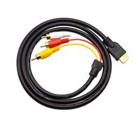 Mkoder HDMI to RCA TV Cable HDMI Male to 3 RCA Male av Cable Video Audio Component Converter Adapter 1080P for HDTV Black 5ft/1.5m