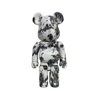 MKOLKGNE Bearbrick 400% Violent Bear Splashing Ink Art Graffiti Model Building Block Bear Fashion Doll Accessory Gift 28cm/11in
