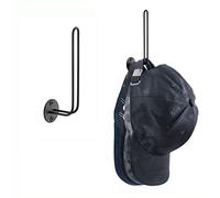 Mkono Black Metal Hat Organizer, Set of 2 L-Shaped Wall Hooks, Holds 20 Caps, Space Saving, Minimalist Design, Non Slip, Ideal for Baseball Caps, Visors, Scarves, Coats, Purse, Umbrella Storage