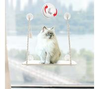 Mkono Cat Window Bed for Indoor Cats, Cat hammock 55×30cm with Suction Cup, Cat Shelves Window Perch Wall-mounted Washable, Holds up to 20kg