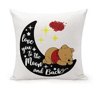 MKONY Love You to The Moon and Back Throw Pillow Case, Gifts for Daughter, Gifts for Son, Children Room Decor, Classic Pillow, 18 x 18 Inch Linen Cushion Cover for Sofa Couch Bed