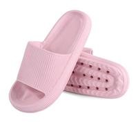 MKP COLLECTION Unisex Cloud Slides with Ultra-Thick Sole & 3D Anti-Slip Tread - Quick-Dry Bath Sandals for Shower Pool Gym, Lightweight House Pillow Slippers for Women and Men, Pink, 5-6 Women/4-5 Men