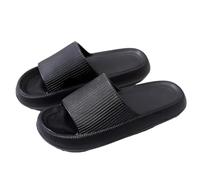 MKP COLLECTION Unisex Cloud Slides with Ultra-Thick Sole & 3D Anti-Slip Tread - Quick-Dry Bath Sandals for Shower Pool Gym, Lightweight House Pillow Slippers for Women and Men, Black, 11.5-12.5 Women