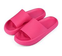 MKP COLLECTION Unisex Cloud Slides with Ultra-Thick Sole & 3D Anti-Slip Tread - Quick-Dry Bath Sandals for Shower Pool Gym, Lightweight House Pillow Slippers for Women and Men, Fuchsia, 5-6 Women/4-5