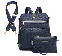 MKP COLLECTION Women Fashion Backpack Purse Convertible Large Rucksack Versatile Travel Shoulder Bags Handbag Set with Tassel, Blue, Rucksack Backpacks