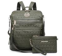 MKP COLLECTION Women Fashion Backpack Purse Convertible Large Rucksack Versatile Travel Shoulder Bags Handbag Set with Tassel, Olive, M, Women Fashion Backpack