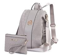 MKP COLLECTION Women Fashion Backpack Purse Multi Pockets Anti-Theft Rucksack Travel School Shoulder Bag Handbag Set 2pcs, Grey, Rucksack Backpacks