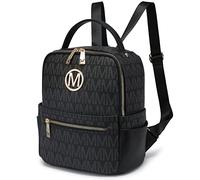 MKP Small Backpack Purse for Ladies Women Fashion Multi Pockets Daypacks with Front Zip Pocket, Black, S, Daypack Backpacks