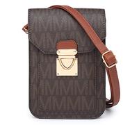 MKP Women Fashion Signature Lightweight Cute Small Crossbody Bags Cell Phone Purse Wallet Shoulder Bag With Snap Closure, Coffee, 5"W x 7"H x 1.5"D