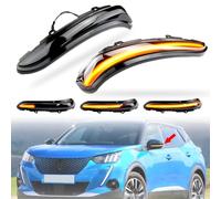 MKptopia 2pcs LED Turn Signal Lights Left + Right Side Mirror Indicators with Dynamic Function Compatible with PEU-GEOT 208 2008 CITR-OEN C3 C4 Ca-ctus O-pel Cor-sa F