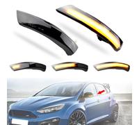 MKptopia 2pcs Side Wing Rear View Mirror Indicator comptatible with Fo-rd Fo-cus 2 3 Mk2 Mk3 Mon-deo Mk4 Blinker Light